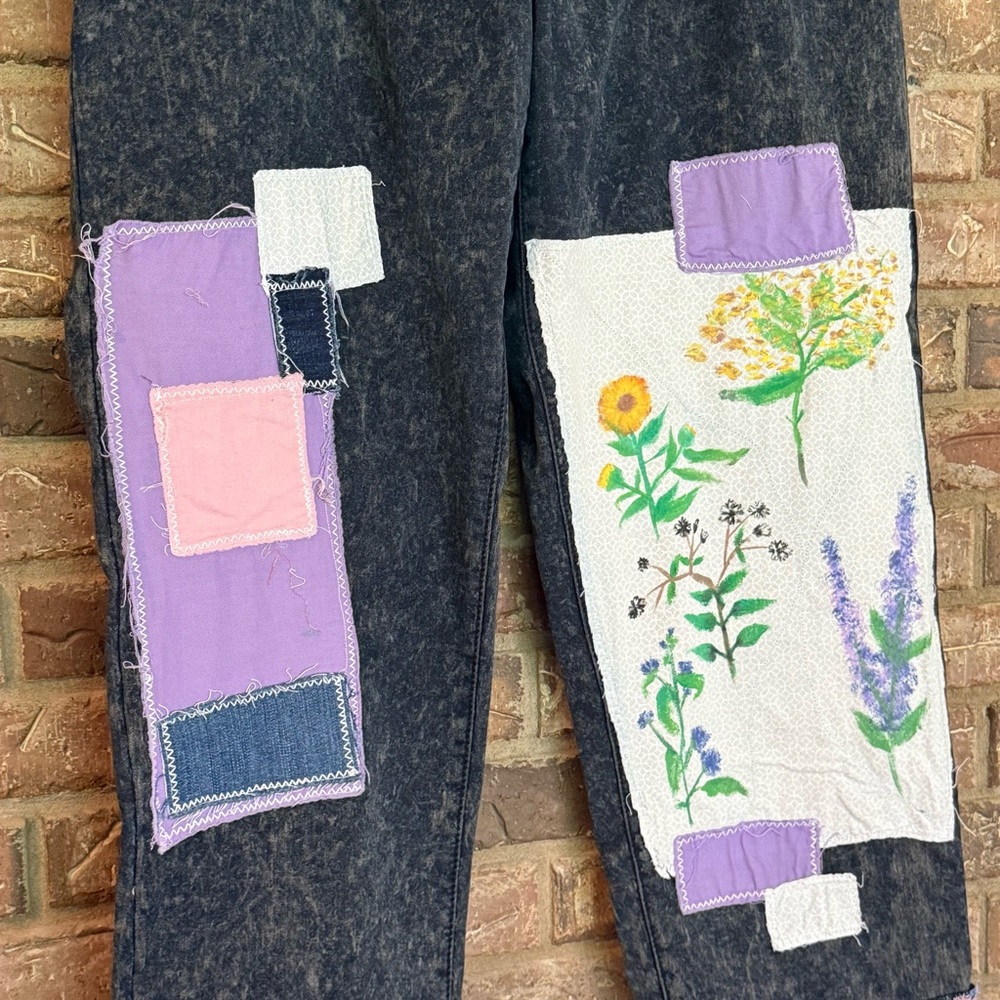 Upcycled Patchwork Hand Painted Denim Oversized B… - image 6
